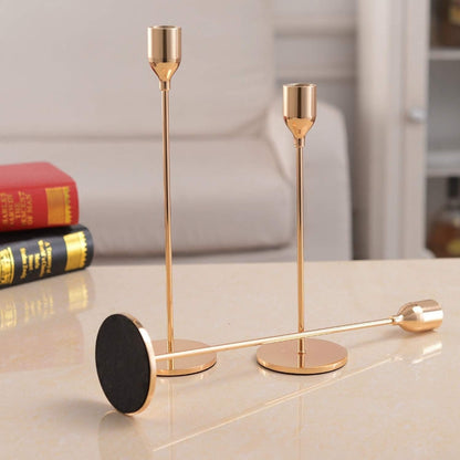 Set of 3 Golden French Metal Candle Holders - Vine Shape