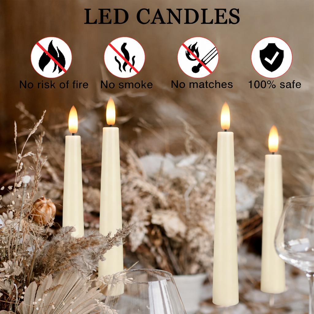 Cream Plain Flameless LED Candles