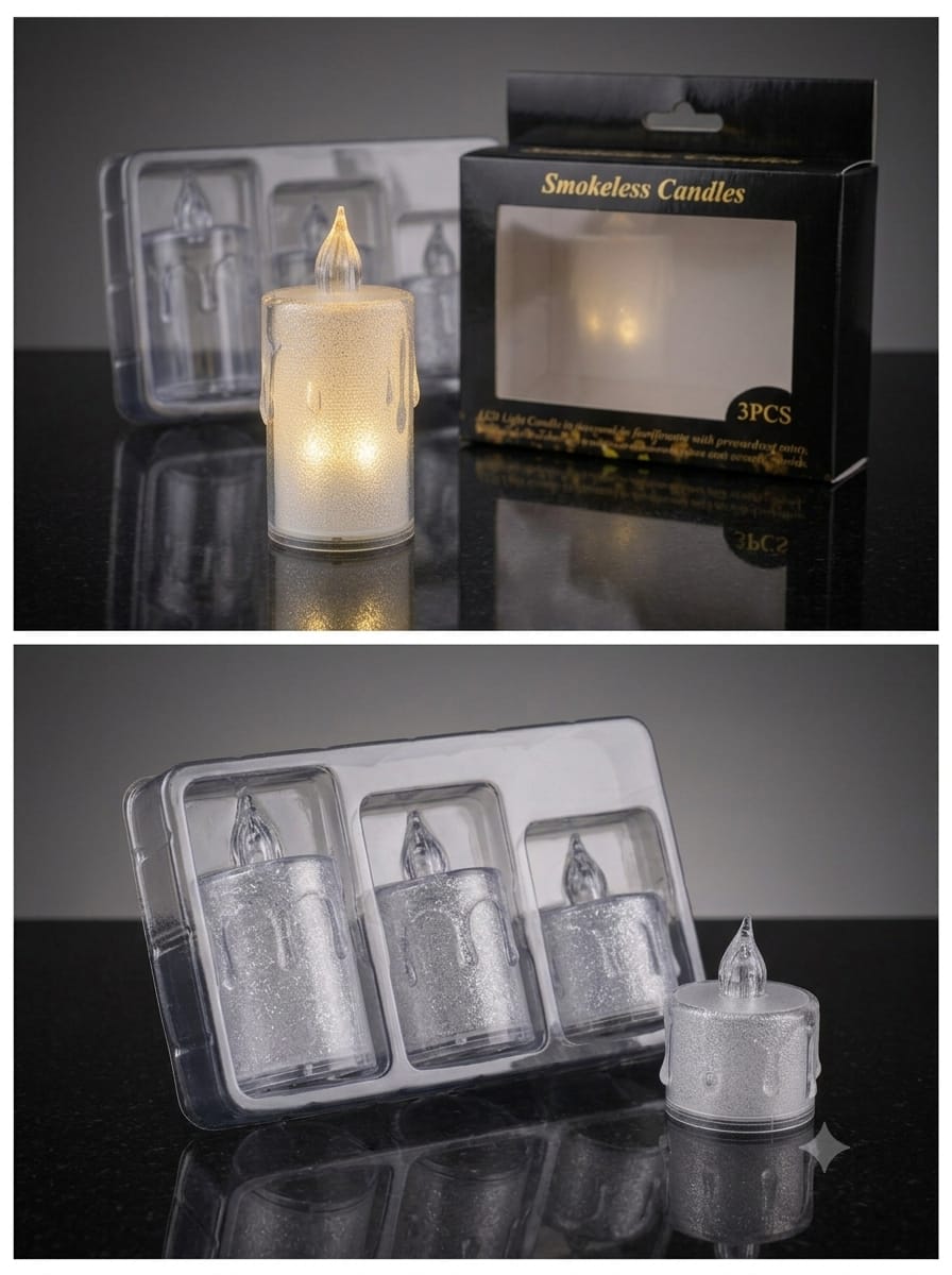 Set of 3 Crystal Led Candles
