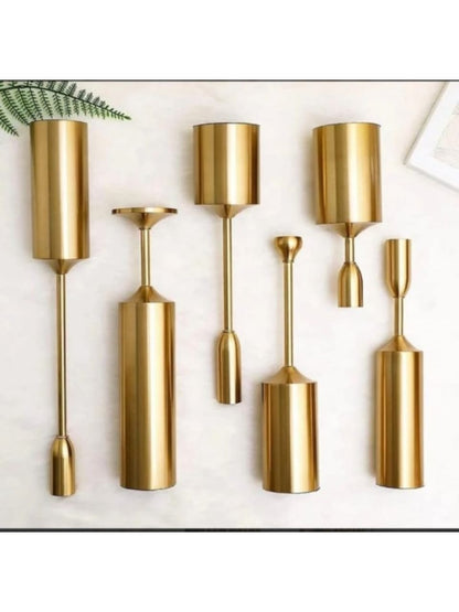 Luxury Gold Metal Candle Holder - Set of 6
