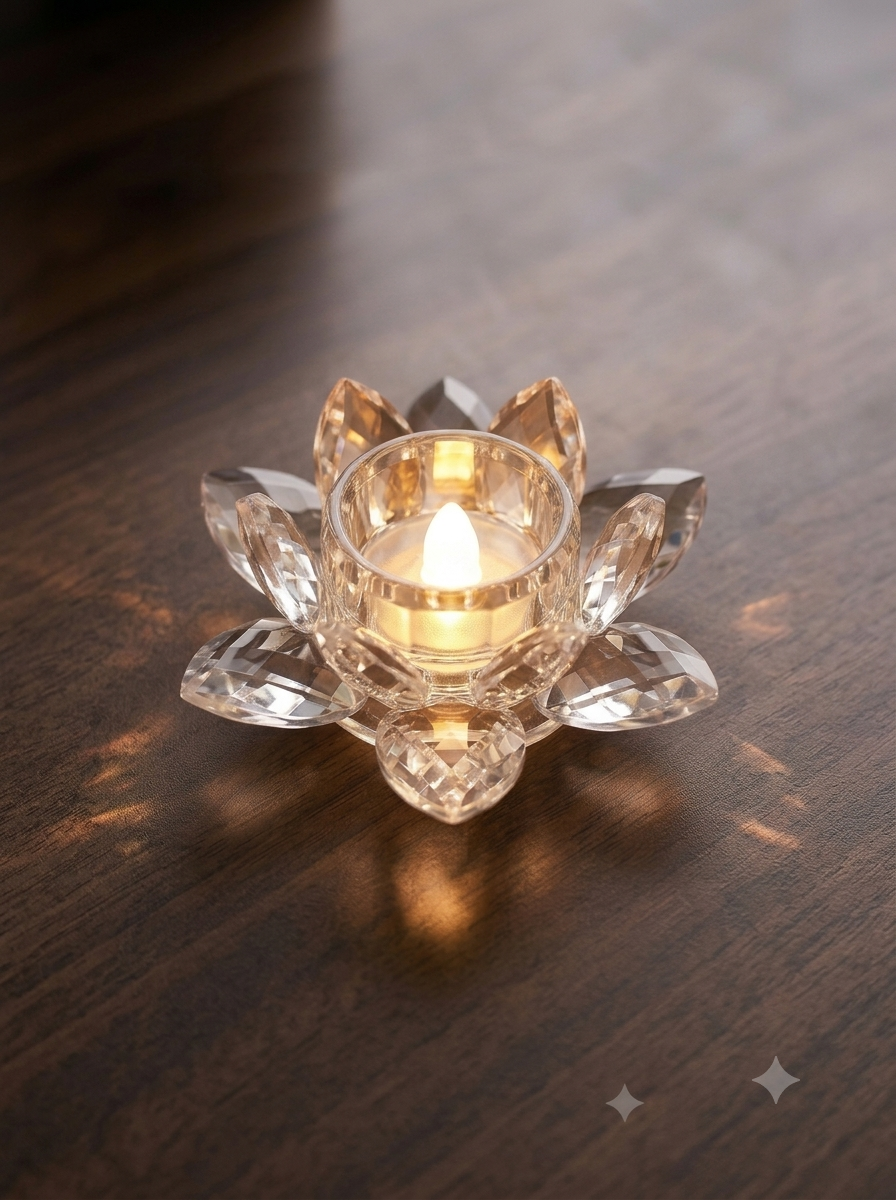 Crystal Lotus Candle Holder