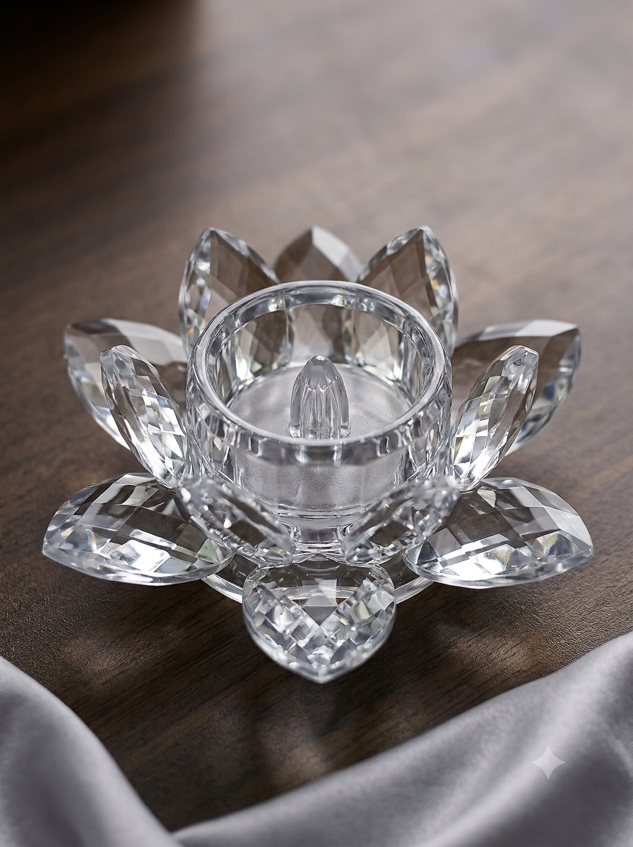Crystal Lotus Candle Holder