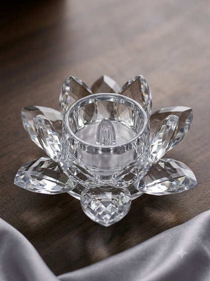 Crystal Lotus Candle Holder